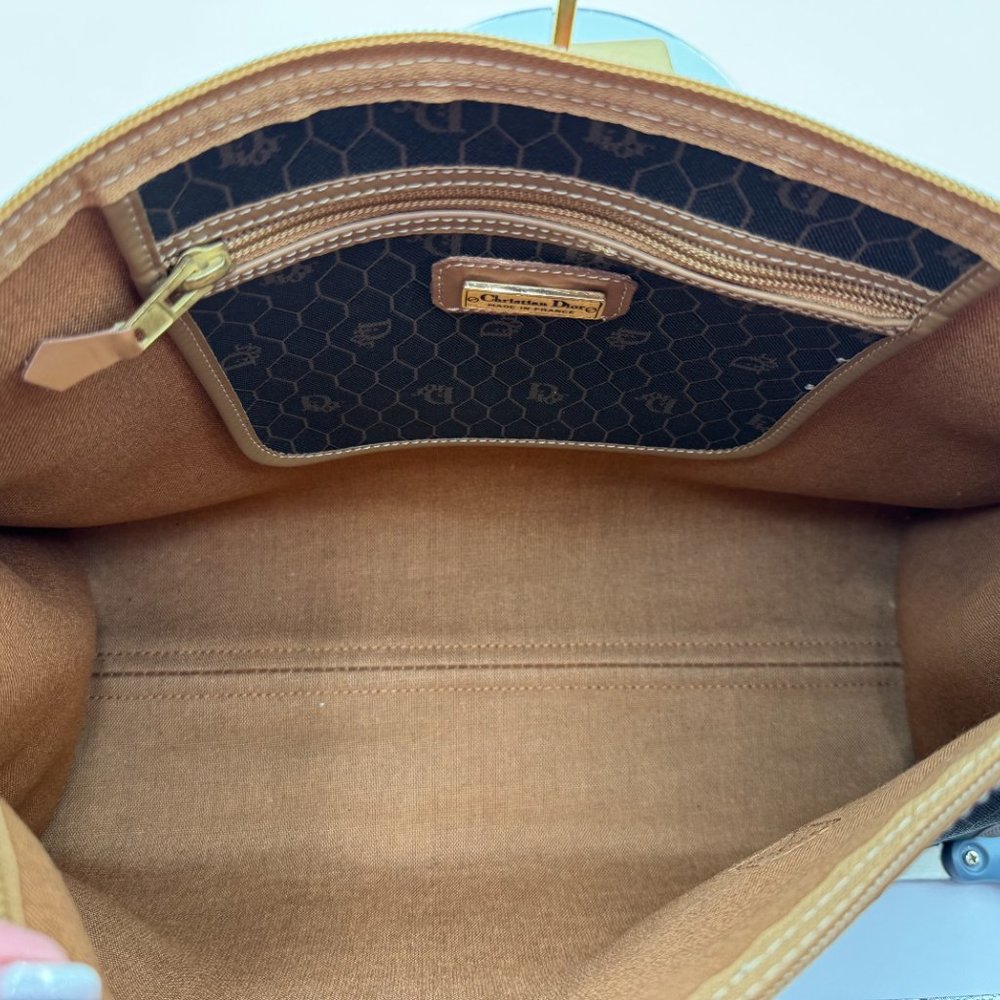 Christian Dior-Authentic- Vintage Tote Bag Honeycomb Pattern - Picture 7 of 13